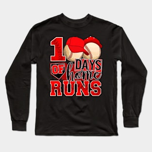 Baseball Lover 100 Days Of Home Runs Long Sleeve T-Shirt